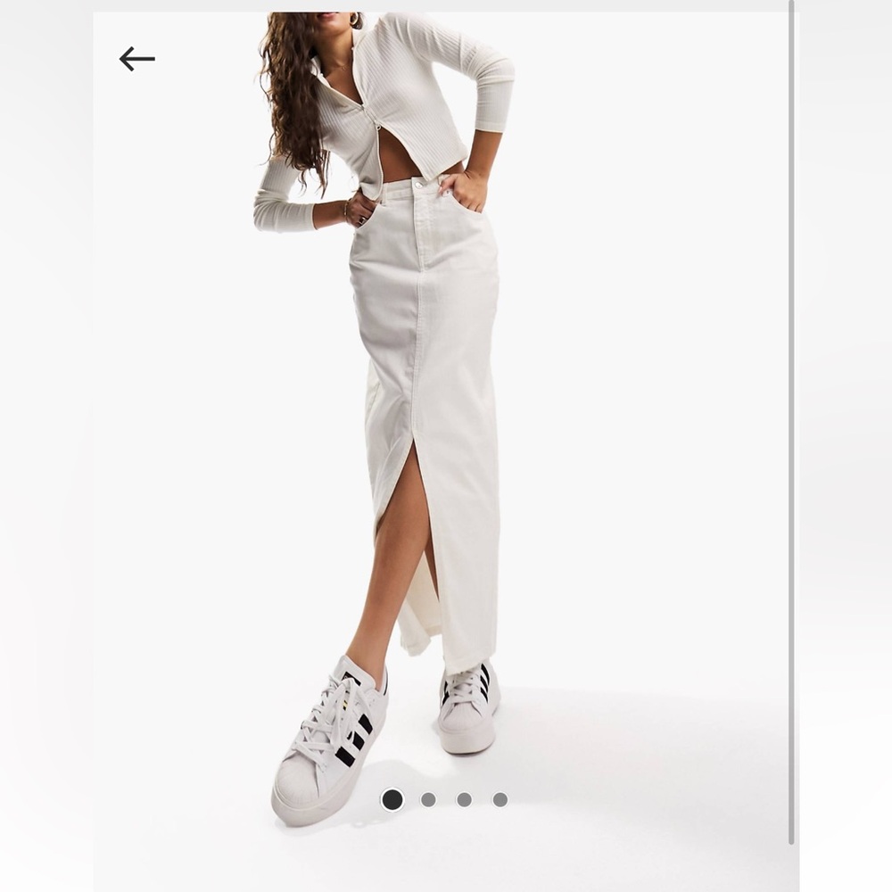 White Denim midi skirt